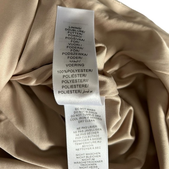 NWT Adrianna Papell Women Draped Knit Faux Wrap Dress Long Sleeve Gold Champagne - Picture 8 of 10